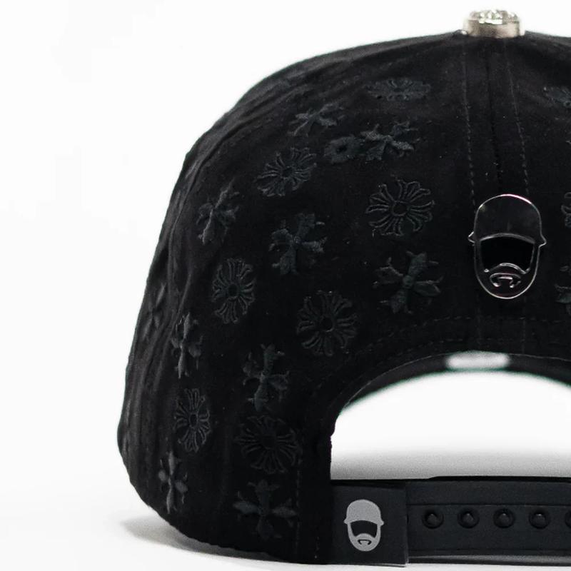 Baebas hats Premium Triple-Cross Black Crystal Cap – Limited Chrome III Edition